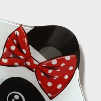 Тарелка стеклянная Доляна &laquo;Панда девочка&raquo;, 14,9&times;12,9 см, цвет белый