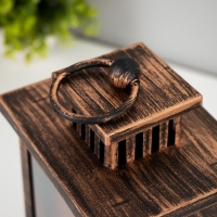 Ночник "Камин" LED от батареек 3хАА USB черный с медной патиной 12х14,5х26,5 см