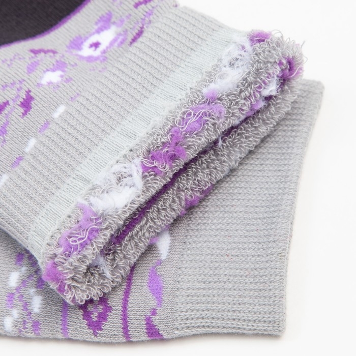 Носки женские махровые, цвет тёмно-серый, размер 23-25