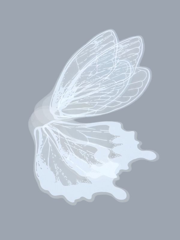 Декор флористический для букетов, "Крылья бабочки", белая, 50х56 см