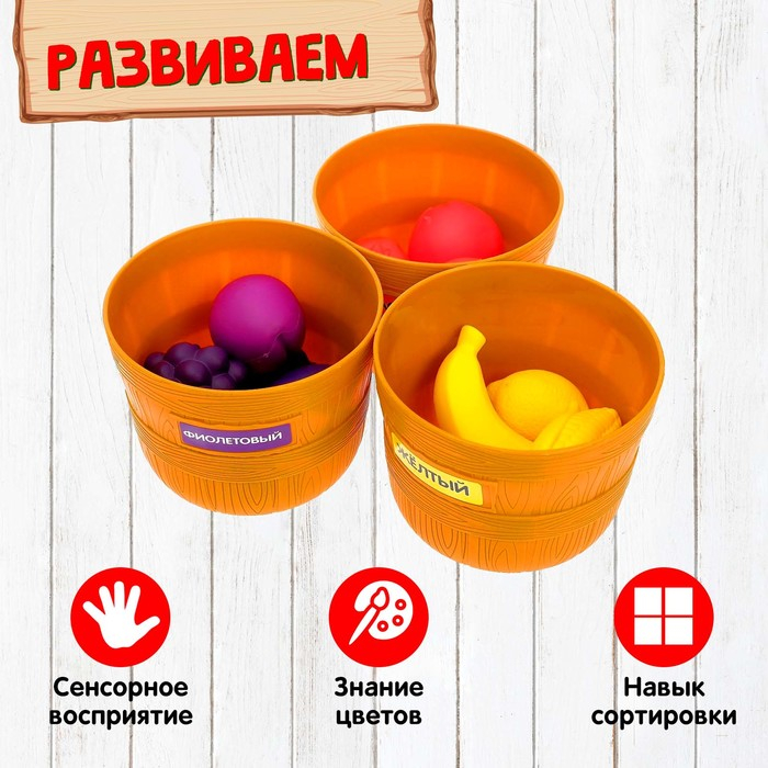 Набор для сортировки &laquo;Разноцветный урожай&raquo;, по методике Монтессори