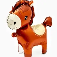 Воздушный шар фольгированный 3D 25" "Лошадка" цвет коричневый, под воздух
