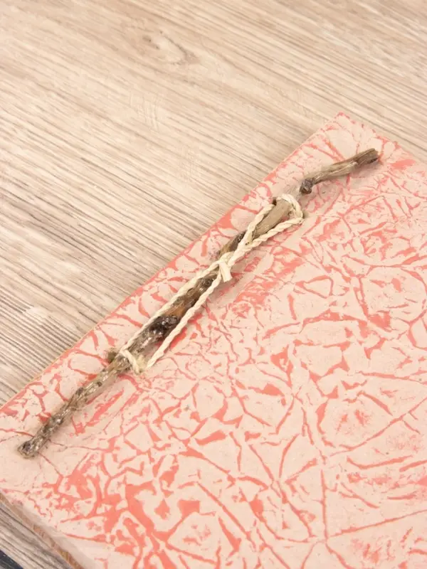 Блокнотик плетеный,48 листов, 14х18х2 см, цв. бежево-красный