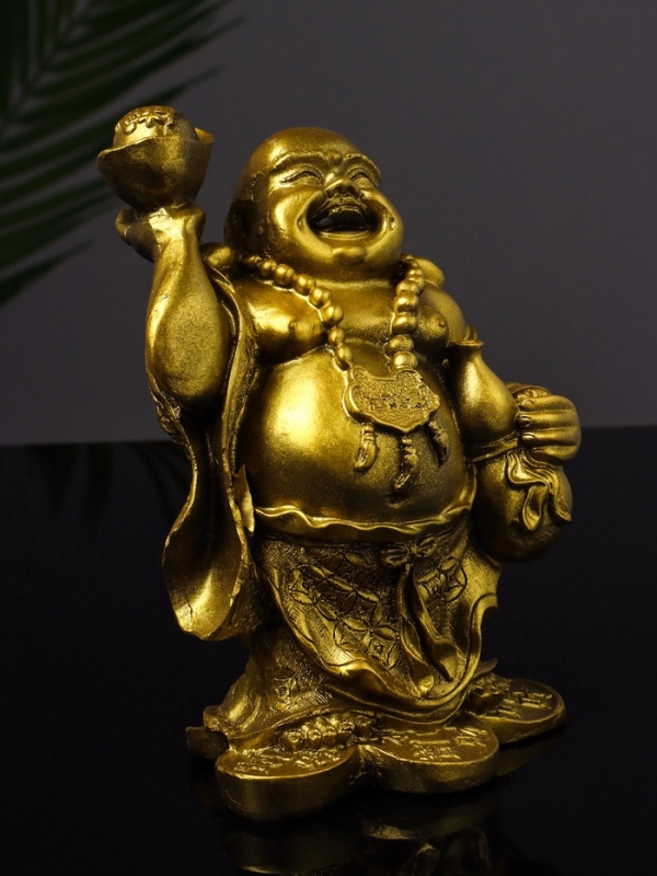 Статуэтка Статуэтка "Хотей со слитком" 15 см, цвет золото