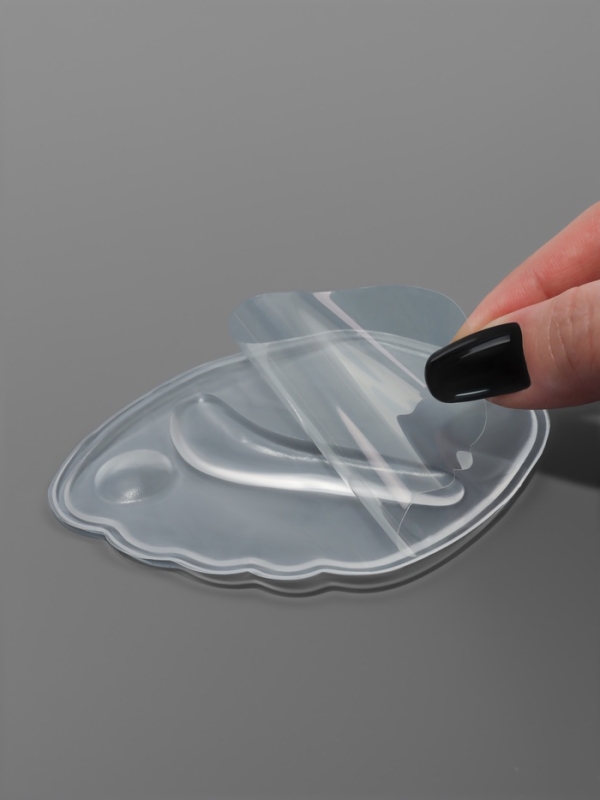 Полустельки для обуви, на клеевой основе, силиконовые, 9,5 &times; 6,5 см, пара, цвет прозрачный