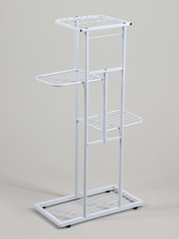 Подставка для цветов Greengo, 4 полки, 43 &times; 22 &times; 82 см, напольная, металл, белая