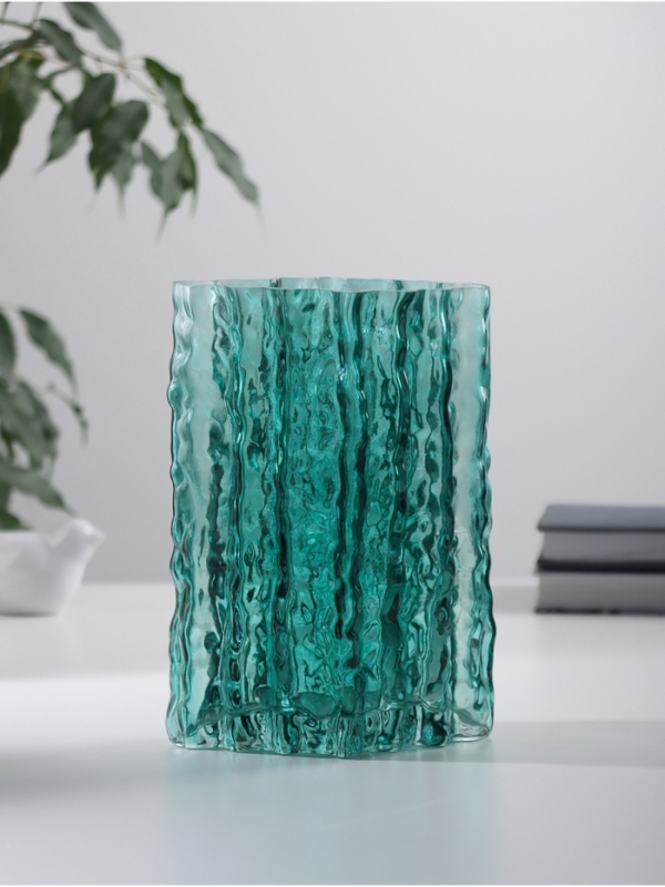 Ваза стекло настольная "Кимберли" 21х16 см, зелёный