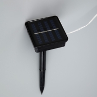 Гирлянда &laquo;Бахрома&raquo;, 3&times;0.6 м, IP44, 114 LED, 8 режимов, солнечная батарея, прозрачная нить, свечение тёплое белое