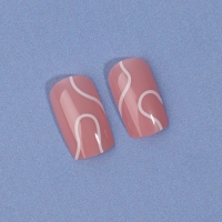 Накладные ногти «lines», 24 шт, с клеевыми пластинами, форма мягкий квадрат, цвет нежно-розовый Накладные ногти «lines», 24 шт, с клеевыми пластинами, форма мягкий квадрат, цвет нежно-розовый