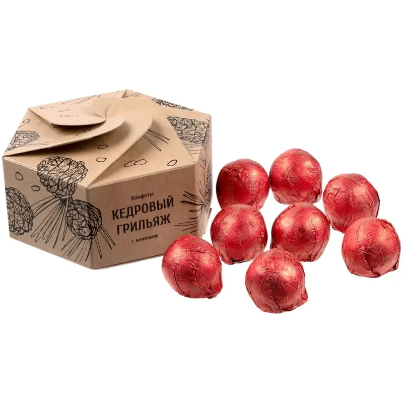 Конфеты &laquo;Мягкий кедровый грильяж&raquo; с клюквой