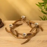 Подсвечник на 4 свечи &laquo;Медные рога&raquo;, 27&times;27&times;6 см, алюминий