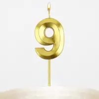 Свеча цифра для торта &laquo;9&raquo;, золото, 2,3 х 8 см
