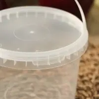 Ведро пластиковое одноразовое с крышкой, 500 мл, d=10,9 см, пищевое, прозрачное