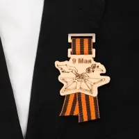 Значок деревянный &laquo;9 Мая!&raquo;, с георгиевской лентой