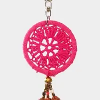 Брелок "Ловец снов" 19 см, цв. ярко-розовый