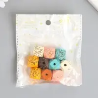 Бусина для творчества дерево "Многогранник с пятнами ягуара" МИКС d=1,6 см