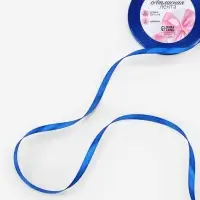 Лента атласная, 6 мм, 23&plusmn;1 м, синяя №40