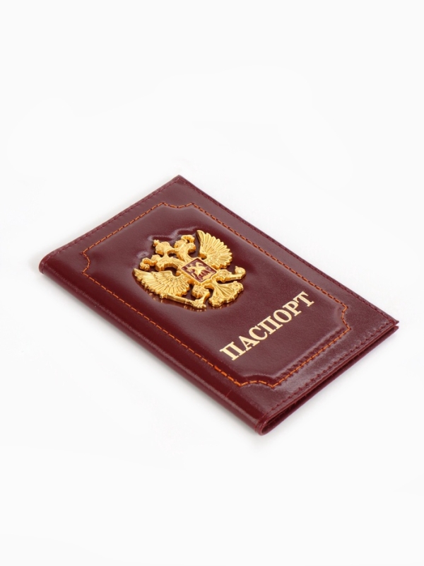 Обложка для паспорта, цвет бордовый
