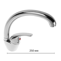 Cмеситель для кухни Accoona A5043, однорычажный, силумин, хром Cмеситель для кухни Accoona A5043, однорычажный, силумин, хром