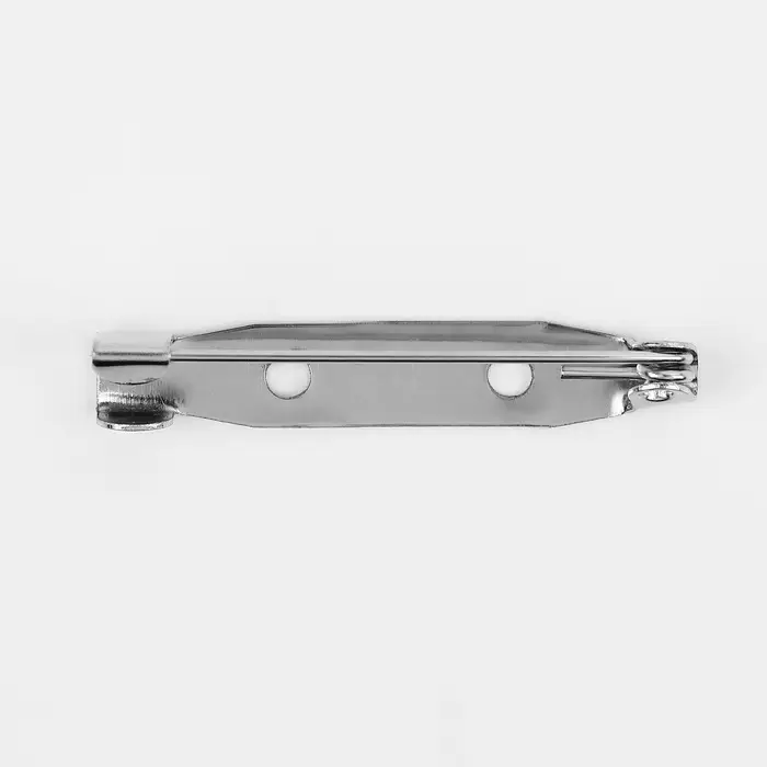 Основа для броши, 2 отверстия, 32 мм, 10 шт., цвет серебряный