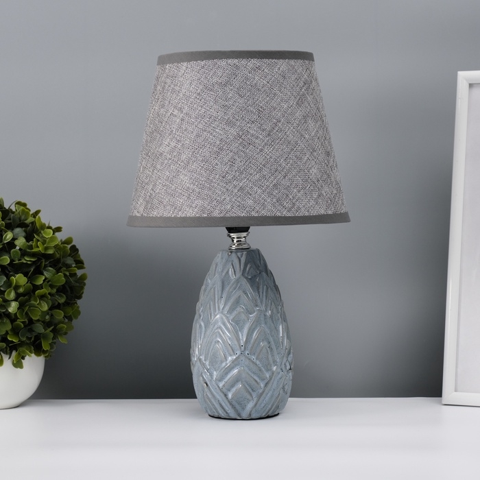 Настольная лампа с абажуром RISALUX &laquo;Аурелия&raquo;, Е14, 40 Вт, серый, 20&times;20&times;33.5 см