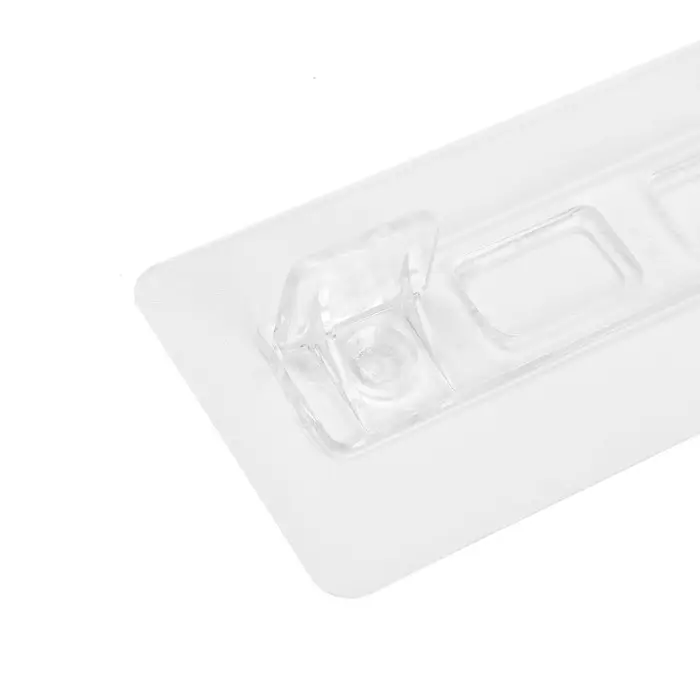 Полкодержатель с клейкой поверхностью ТУНДРА, 120&times;50&times;19 мм, двойной, прозрачный