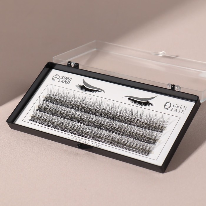 Набор накладных ресниц &laquo;Ласточкин хвост&raquo;, пучки, 14 мм, толщина 0,07 мм, изгиб С, 12 D