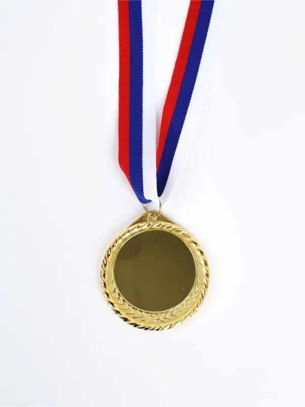 Медаль под нанесение 050, диам. 7 см. Цвет зол. С лентой