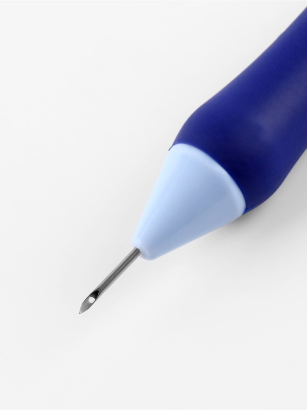 Игла для выш-я по ковровой технике d1,3/1,6/2,2мм SKC с нитев-м блистер голубой/синий TR