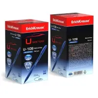 Ручка шариковая ErichKrause U-109 Original Stick&Grip, игольчатый узел 1.0 мм, чернила синие, резиновый держатель, супермягкое письмо