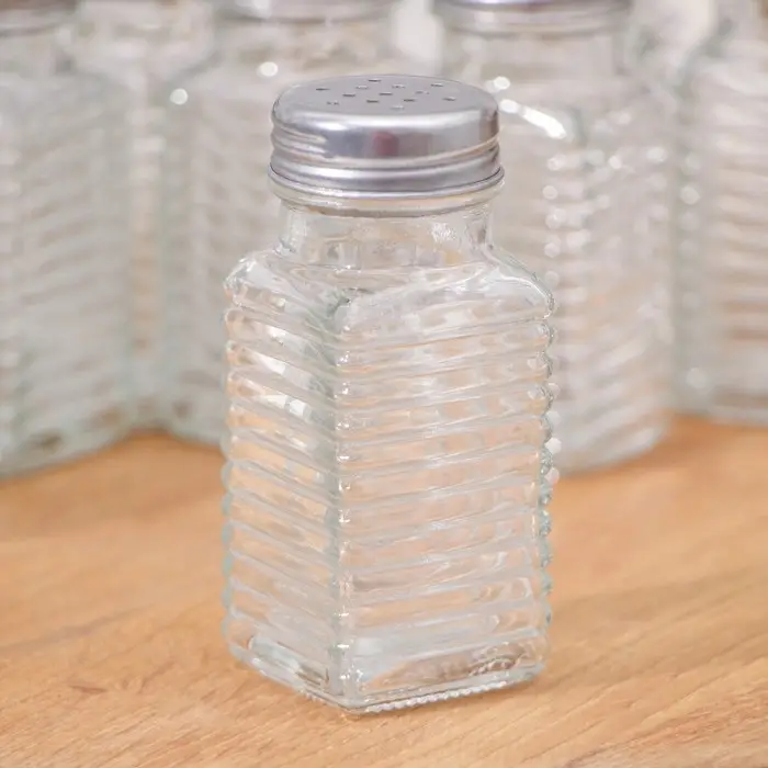 Набор стеклянных солонок Доляна &laquo;Линии&raquo;, 12 предмета: 100 мл, 4&times;9 см, цвет прозрачный