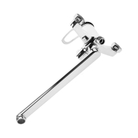 Cмеситель для ванны "Эверест" B22-023, прямой плоский излив, с душевом набором, хром Cмеситель для ванны "Эверест" B22-023, прямой плоский излив, с душевом набором, хром