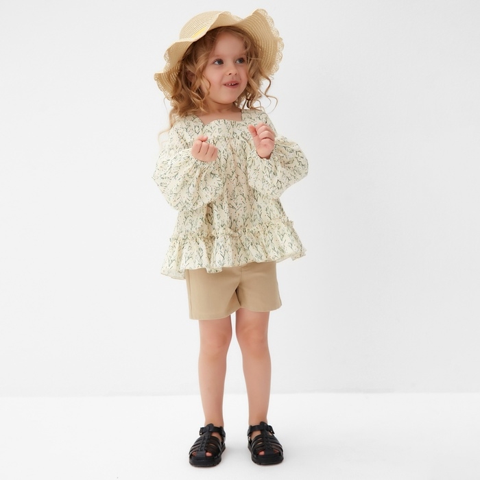 Блузка для девочки MINAKU &laquo;Ромашки&raquo;, цвет молочный, рост 122 см