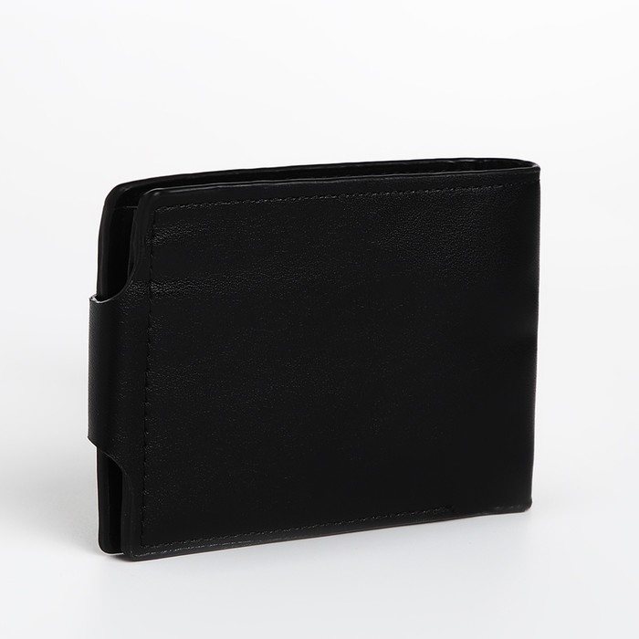 Портмоне мужское на магните, отдел для купюр, для карт, для монет, цвет чёрный Портмоне мужское на магните, отдел для купюр, для карт, для монет, цвет чёрный
