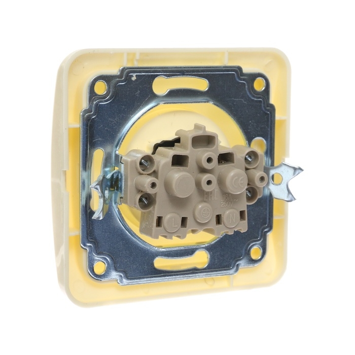 Розетка одноместная Luazon Lighting "Орион", 10 А, скрытая, без з/к, бежевая