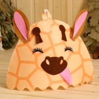 Шапка для бани с детской аппликацией "Жираф" Шапка для бани с детской аппликацией "Жираф"