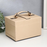 Шкатулка кожзам для украшений сундучок "Рептилия беж" с пряжкой 16х22х14 см Шкатулка кожзам для украшений сундучок "Рептилия беж" с пряжкой 16х22х14 см