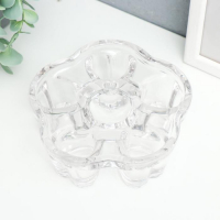 Подсвечник стекло на 1 свечу "Пять сердец" прозрачный 5х14х14 см