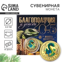 Монета новогодняя &laquo;Благополучия и успеха&raquo; на Новый год, диам. 2,2 см