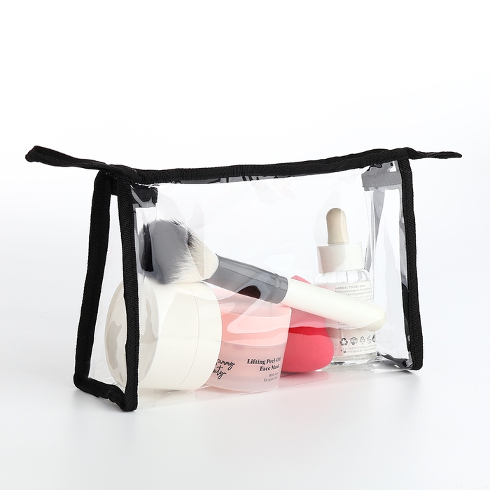 Набор косметичек 2 в 1 на молнии, цвет чёрный Набор косметичек 2 в 1 на молнии, цвет чёрный