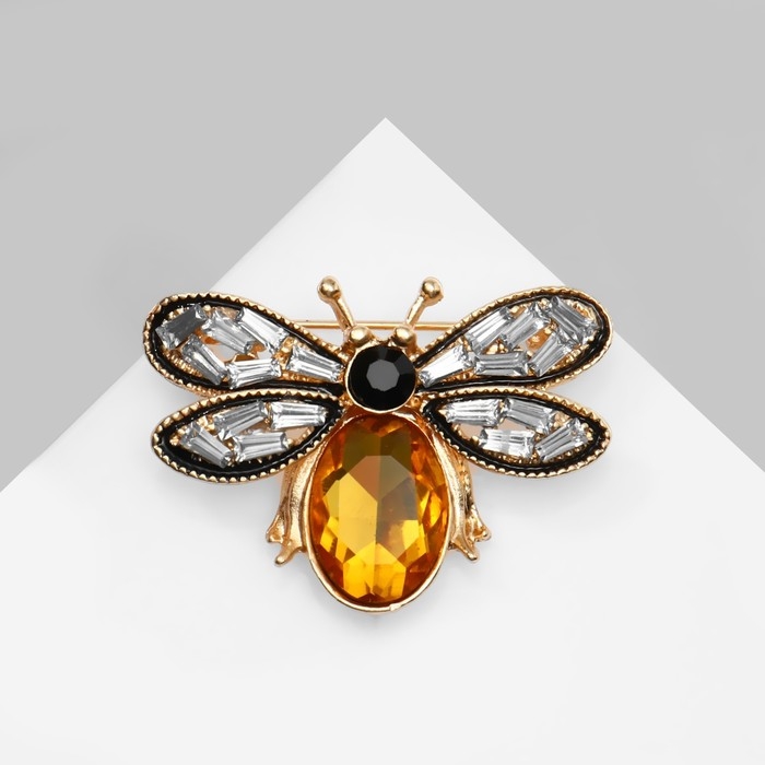 Брошь &laquo;Муха&raquo; тренд, цветная в золоте