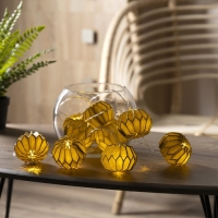 Гирлянда &laquo;Нить&raquo; 2 м с насадками &laquo;Серый фонарик&raquo;, IP20, прозрачная нить, 10 LED, батарейки AAх2 (нет в комплекте), свечение тёплое белое