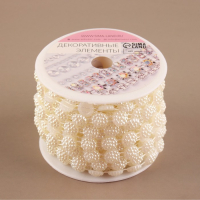 Жемчуг на нитях, плоский, 10 мм, 9 &plusmn; 1 м, цвет молочный