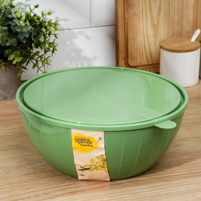 Салатник с крышкой &laquo;Fiesta&raquo;, 5 л, цвет микс