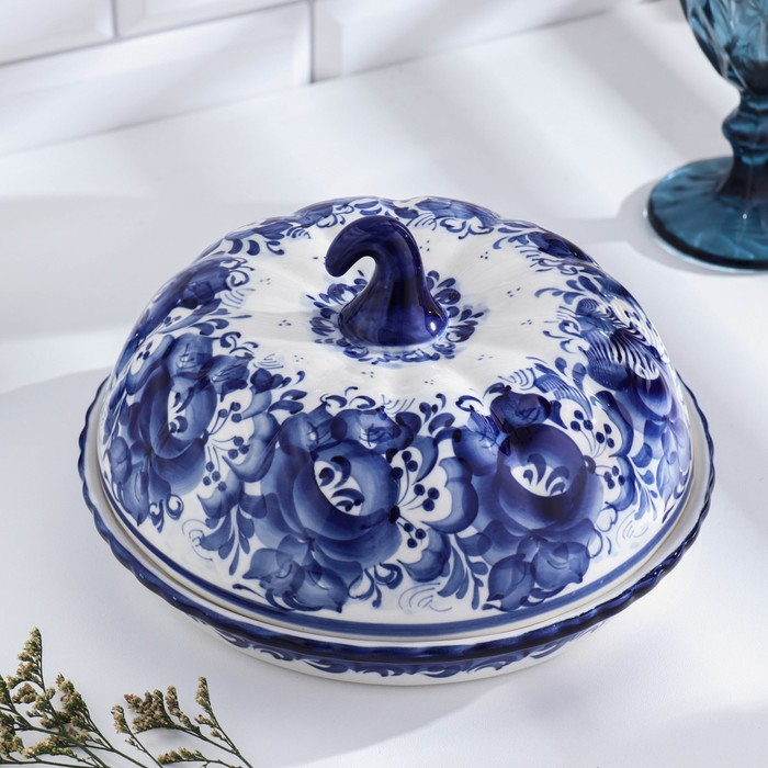 Блюдо &laquo;Блинница Тыква&raquo;, гжель