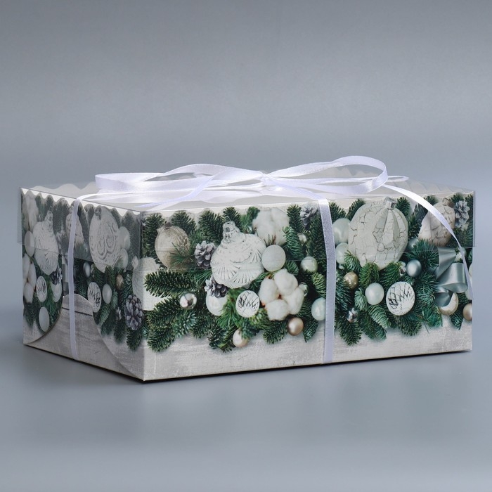 Коробка для капкейка &laquo;Снежные игрушки&raquo;, 23 х 16 х 10 см, Новый год