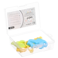 Набор прорезывателей для зубов &laquo;Зверята&raquo;, с держателем, пластиковая цепочка, в контейнере, 3 шт.