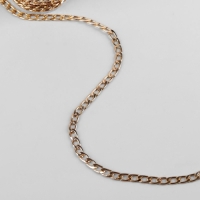 Цепочка для сумки, плоская, алюминиевая, 7,8 &times; 11,1 мм, 10 &plusmn; 0,5 м, цвет золотой