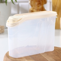 Ёмкость для сыпучих продуктов, 1,5 л, пластик, прозрачная, крышка МИКС