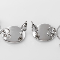 Серьги со стразами &laquo;Вспышка&raquo; круг, цвет белый в серебре